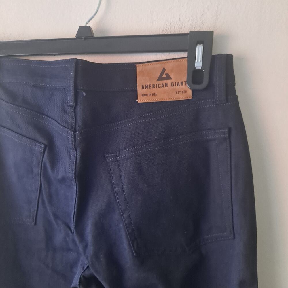 American Giant Roughneck Work Pants Straight Stretch Canvas Navy Mens 32W NWOT - Picture 7 of 11